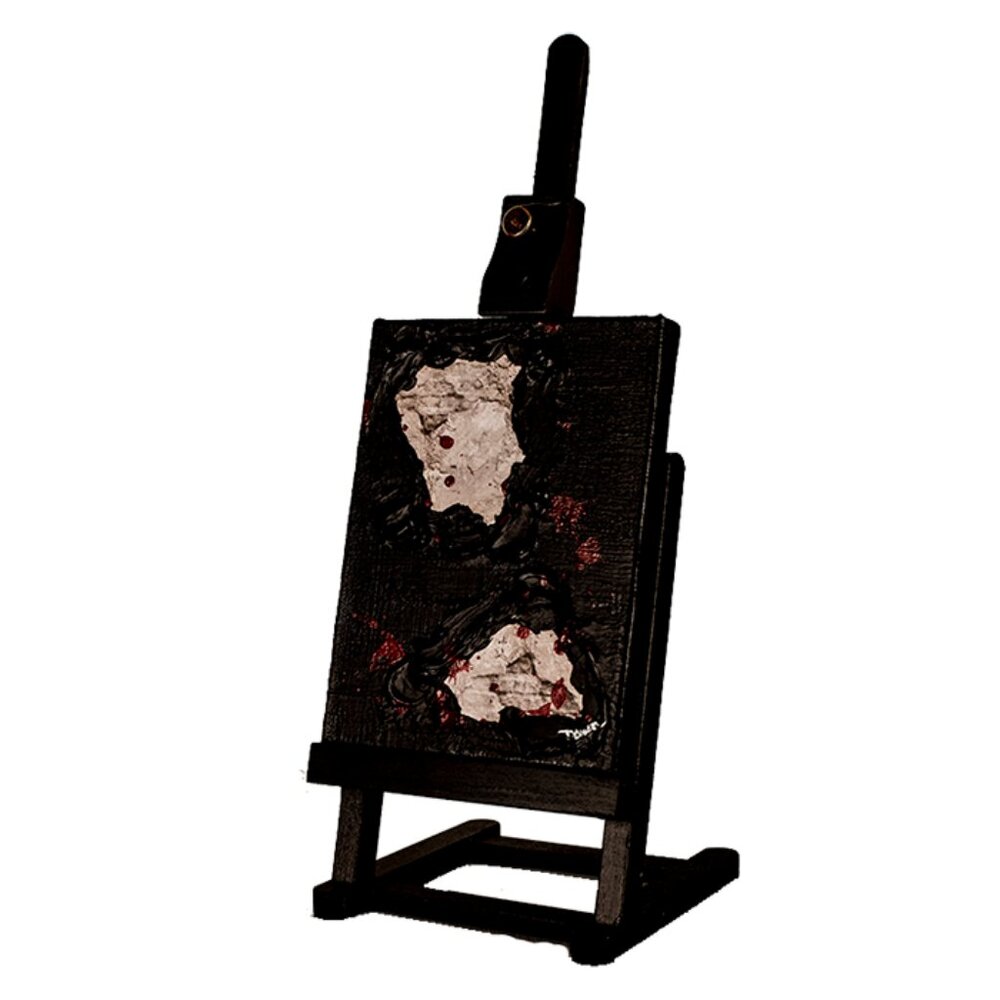 Orig Acrylic Desk Painting w/Easel "Scratching the Surface I" by Dawn M. Wayand